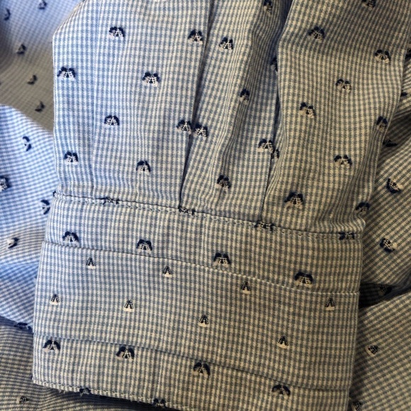 DEREK LAM 10 CROSBY Swiss Dot Balloon Sleeve Button Down Shirt Size M - Picture 3 of 6